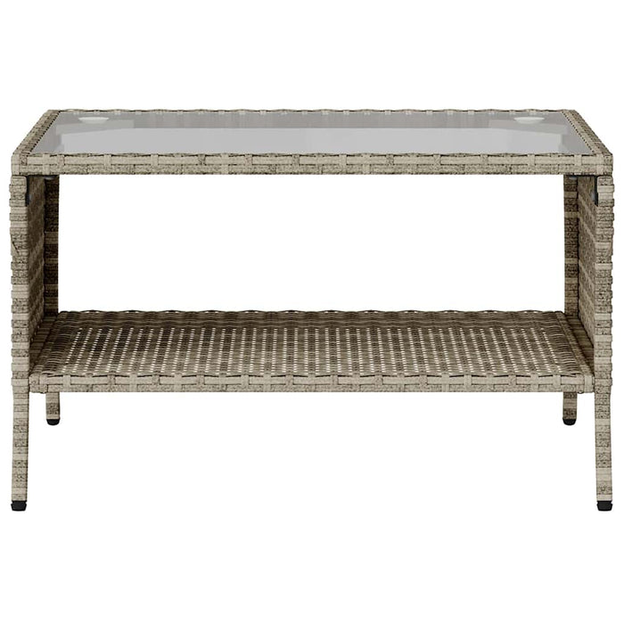 Divano 2 Posti con Cuscini e Tavolo Grigio Chiaro Polyrattan 4103850