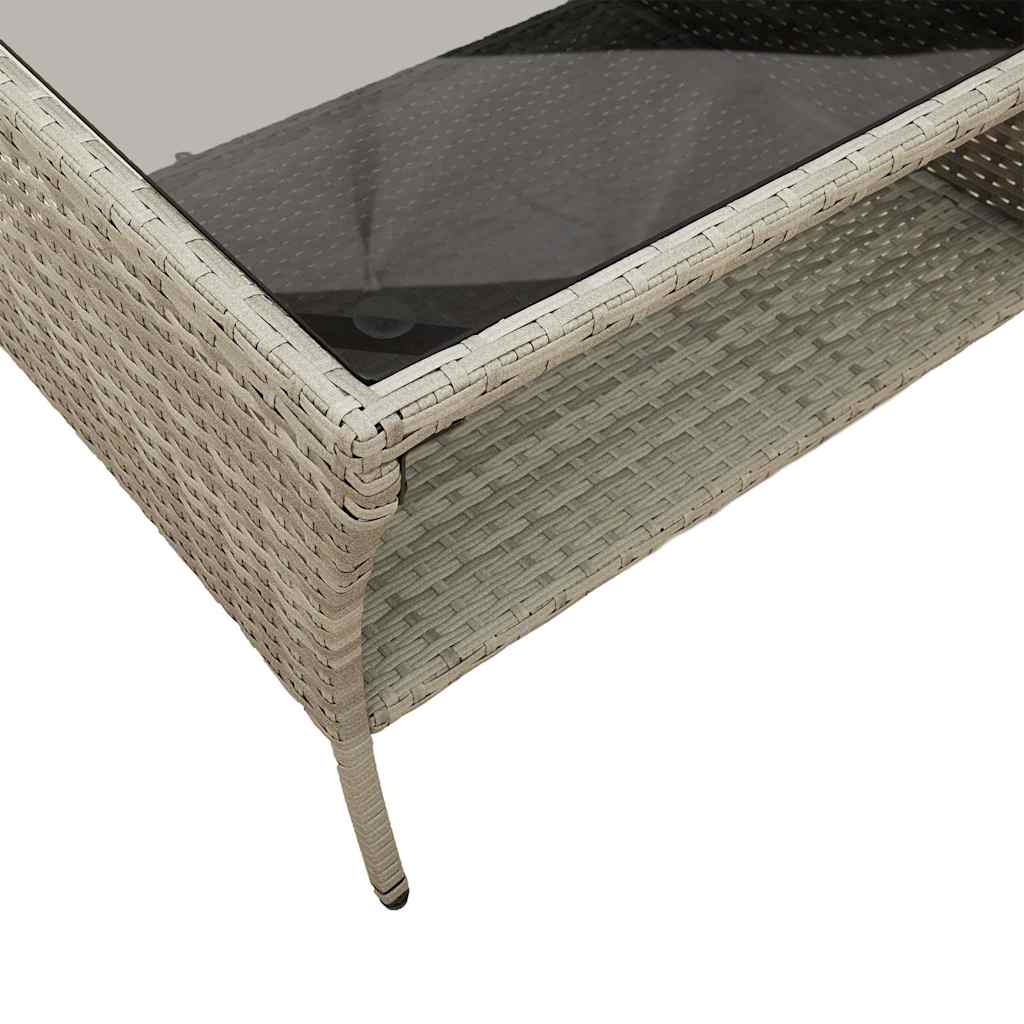 Divano 2 Posti con Cuscini e Tavolo Grigio Chiaro Polyrattan 4103850