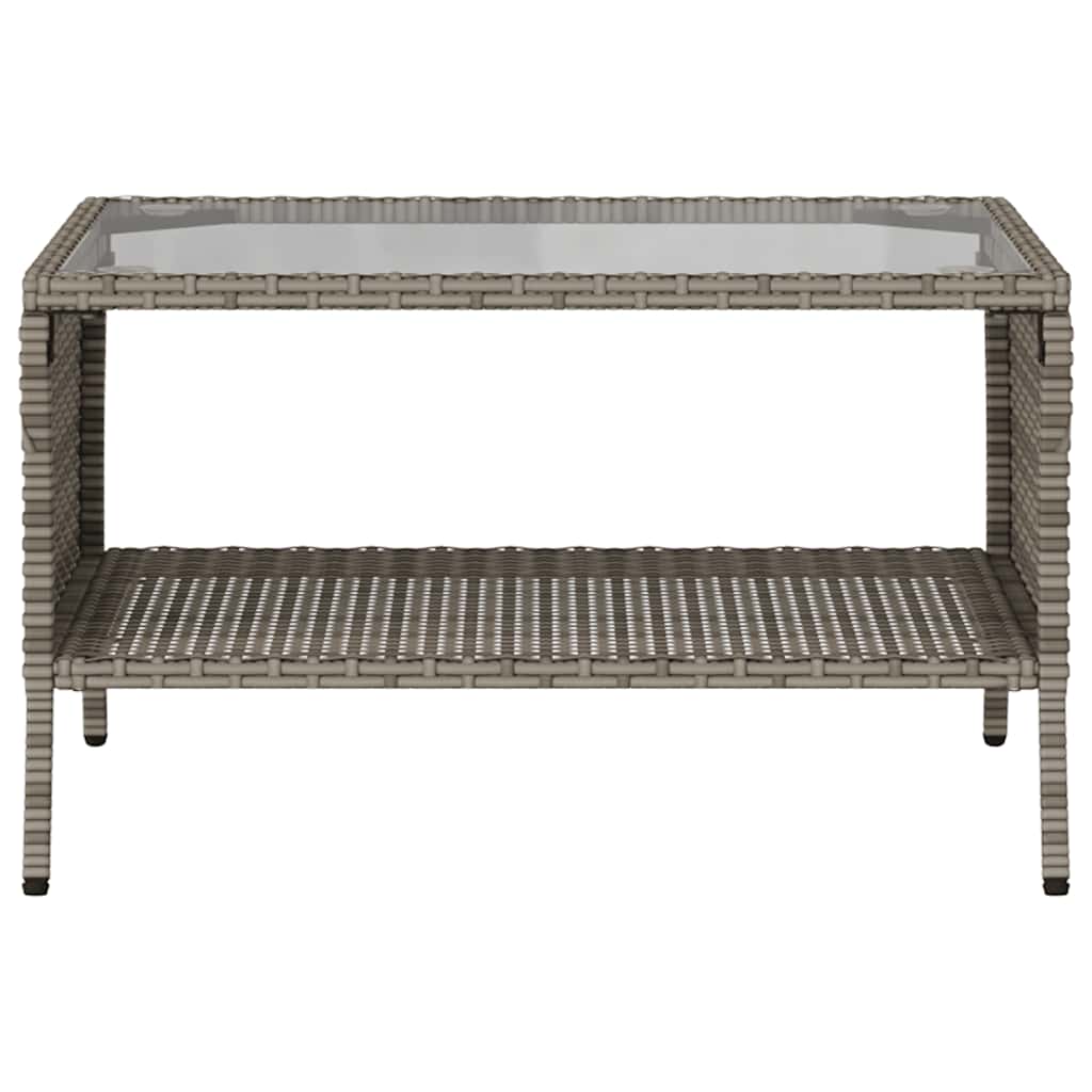 Divano da Giardino a 2 Posti Cuscini&Tavolo-Sofa da Giardino-Divano da esterno Grigio Polyrattan 131806