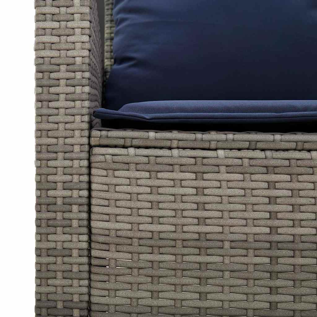 Divano da Giardino a 2 Posti Cuscini&Tavolo Grigio Polyrattan 4103852