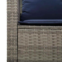 Divano da Giardino a 2 Posti Cuscini&Tavolo Grigio Polyrattan 4103852