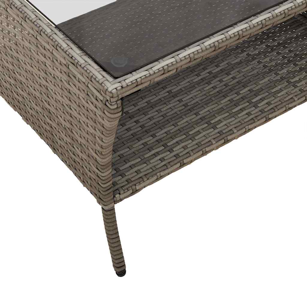 Divano da Giardino a 2 Posti Cuscini&Tavolo Grigio Polyrattan 4103852