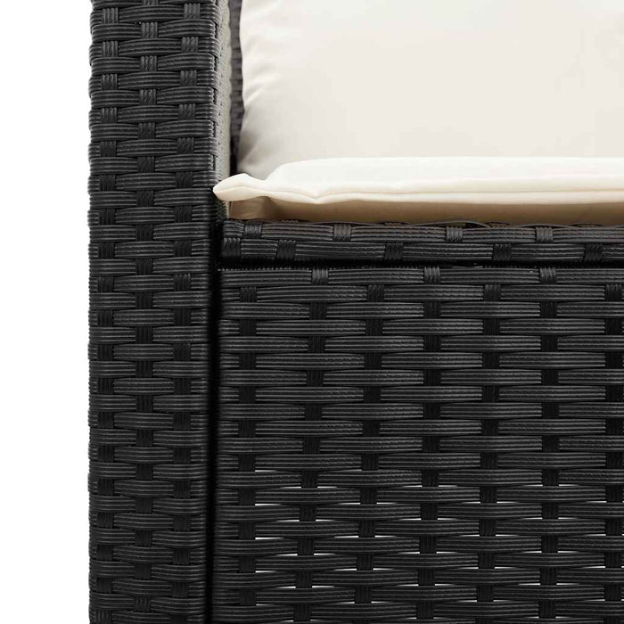 Divano da Giardino a 3 Posti Cuscini&Tavolo Nero in Polyrattan 4103854