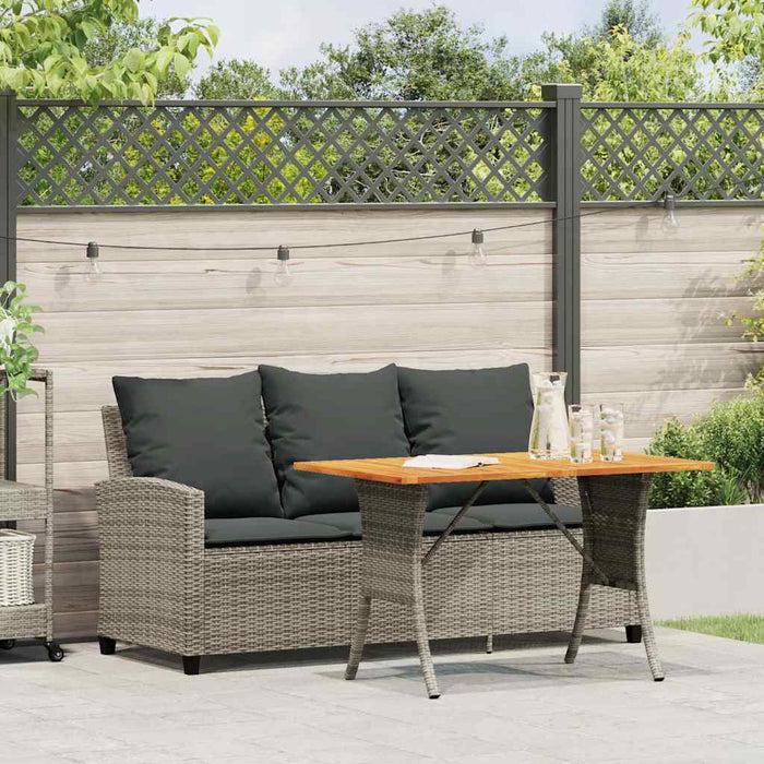 Divano da Giardino a 3 Posti Cuscini&Tavolo Grigio Polyrattan 4103856