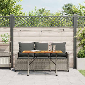 Divano da Giardino a 3 Posti Cuscini&Tavolo Grigio Polyrattan 4103856