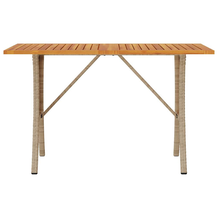 Divano Giardino 3 Posti con Cuscini e Tavolo-Sofa da Giardino-Divanetto da esterno Beige Polyrattan