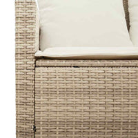 Divano Giardino 3 Posti con Cuscini e Tavolo Beige Polyrattan 4103858