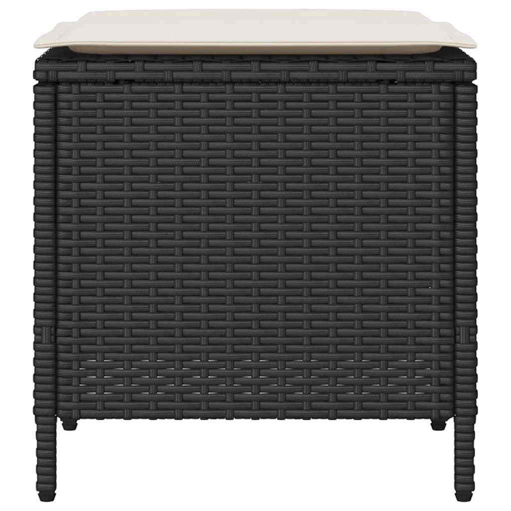 vidaXL Set Divani da Giardino 4 pz con Cuscini Nero in Polyrattan