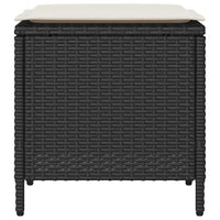 vidaXL Set Divani da Giardino 4 pz con Cuscini Nero in Polyrattan