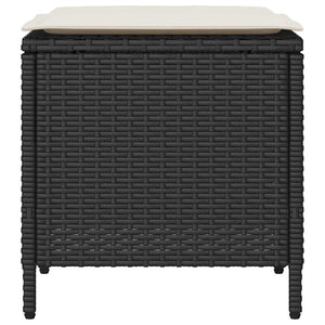 vidaXL Set Divani da Giardino 4 pz con Cuscini Nero in Polyrattan