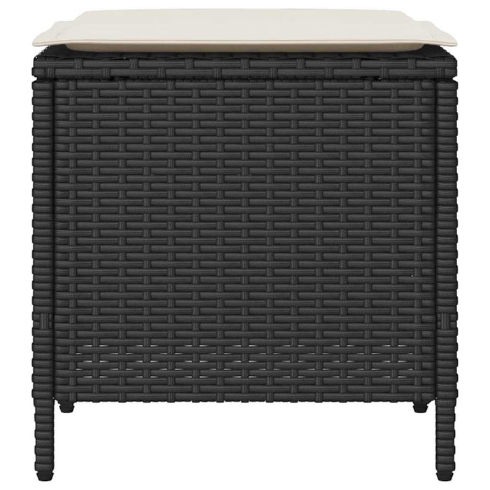 vidaXL Set Divani da Giardino 4 pz con Cuscini Nero in Polyrattan