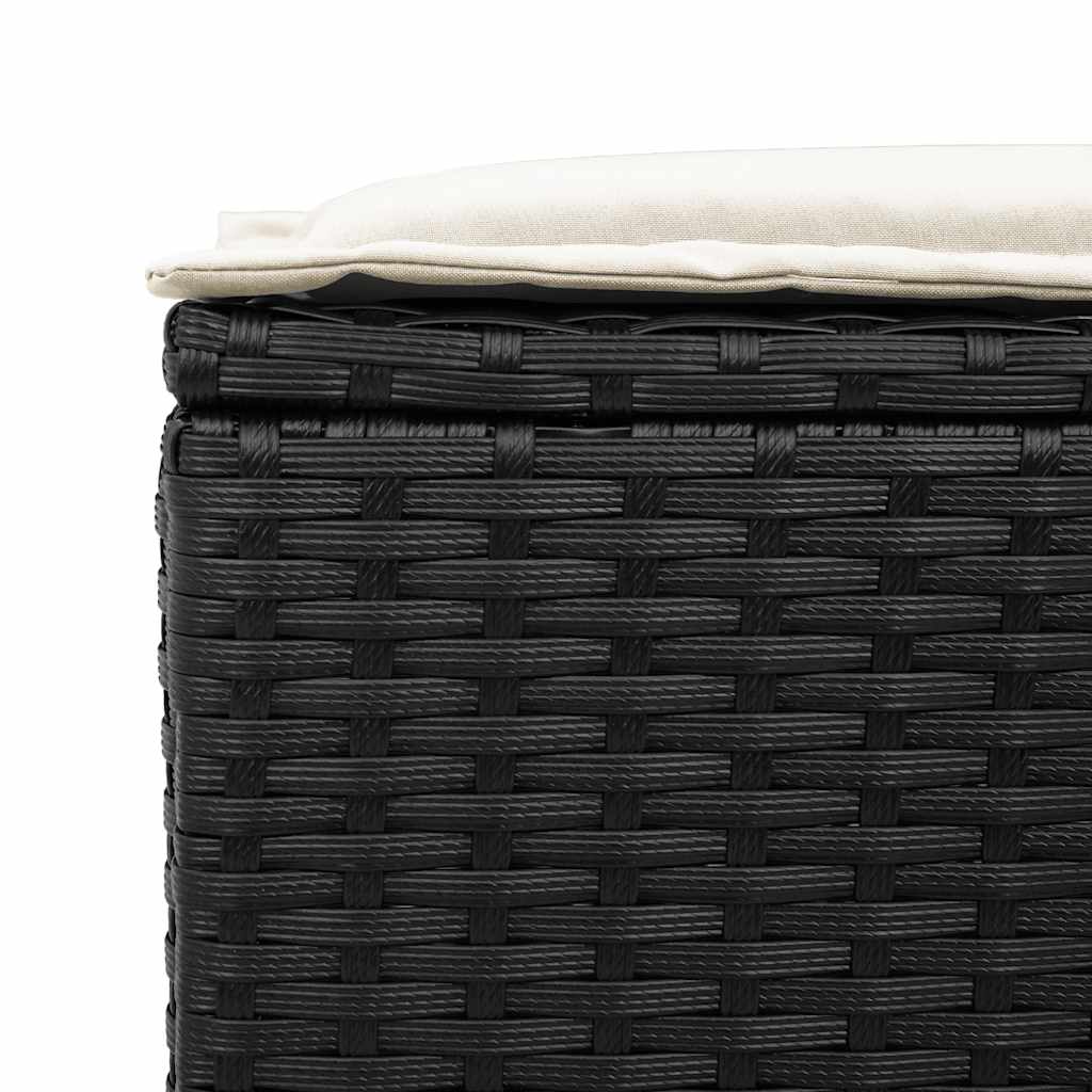 vidaXL Set Divani da Giardino 4 pz con Cuscini Nero in Polyrattan