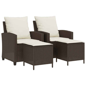 Set Divano da Giardino 4 pz con Cuscini-Sofa da Giardino-Divanetto da esterno Marrone in Polyrattan 355842