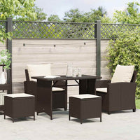 Set Divano da Giardino 4 pz con Cuscini-Sofa da Giardino-Divanetto da esterno Marrone in Polyrattan 355842