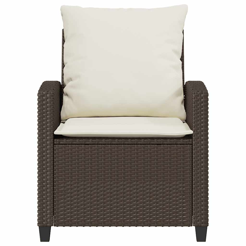 Set Divano da Giardino 4 pz con Cuscini-Sofa da Giardino-Divanetto da esterno Marrone in Polyrattan 355842