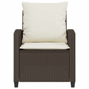 Set Divano da Giardino 4 pz con Cuscini-Sofa da Giardino-Divanetto da esterno Marrone in Polyrattan 355842