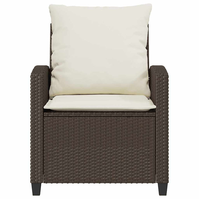 Set Divano da Giardino 4 pz con Cuscini-Sofa da Giardino-Divanetto da esterno Marrone in Polyrattan 355842