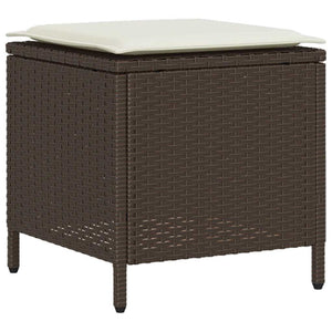 Set Divano da Giardino 4 pz con Cuscini-Sofa da Giardino-Divanetto da esterno Marrone in Polyrattan 355842