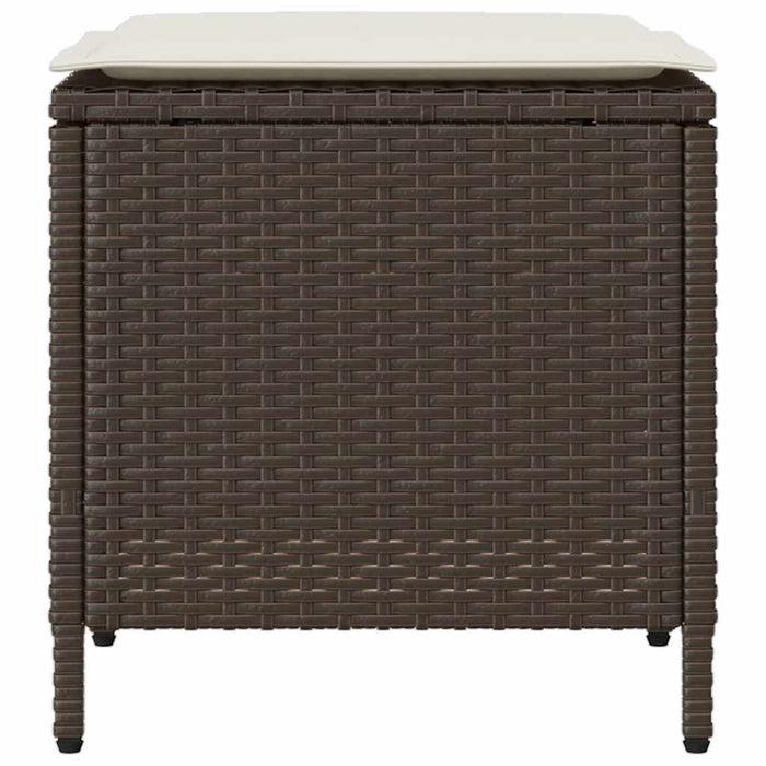 Set Divano da Giardino 4 pz con Cuscini-Sofa da Giardino-Divanetto da esterno Marrone in Polyrattan 355842