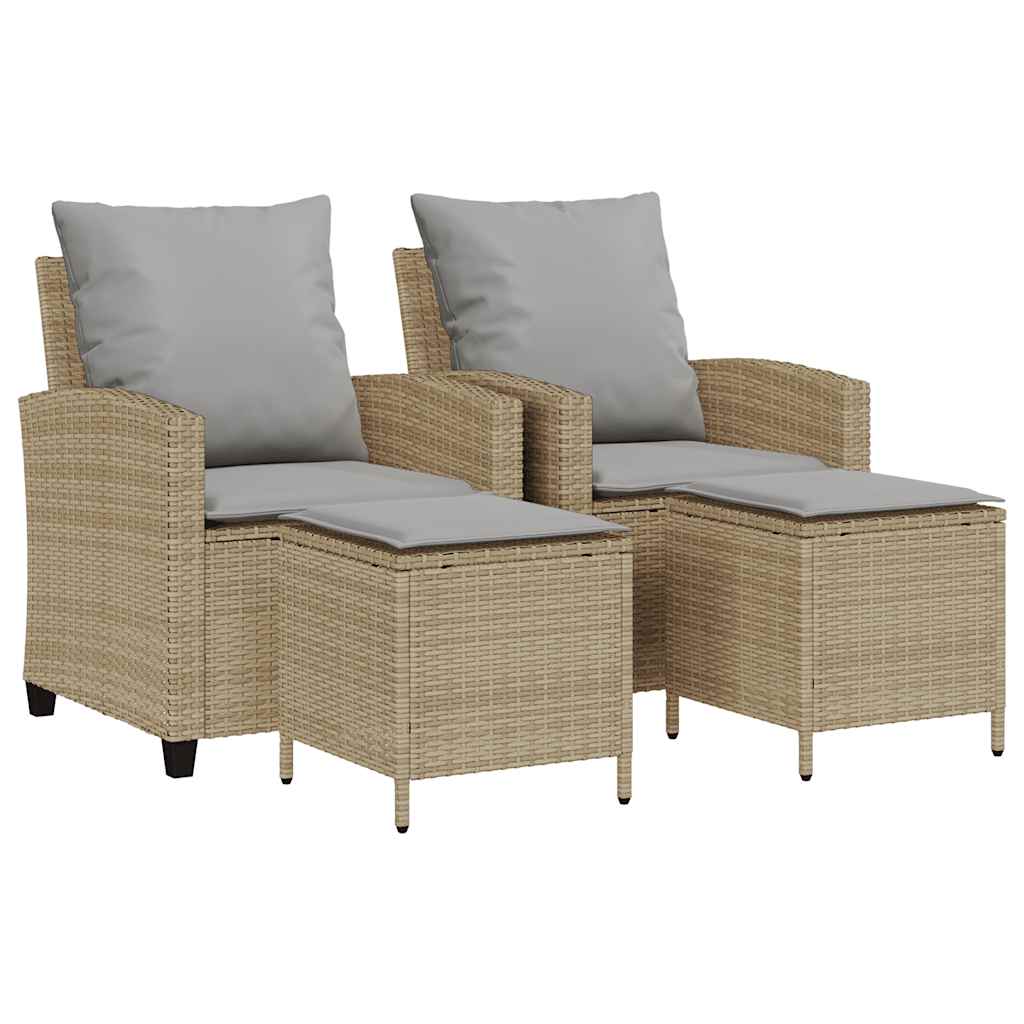 Set Divano da Giardino 4 pz con Cuscini-Sofa da Giardino-Divanetto da esterno Beige in Polyrattan 171609