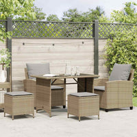 Set Divano da Giardino 4 pz con Cuscini-Sofa da Giardino-Divanetto da esterno Beige in Polyrattan 171609
