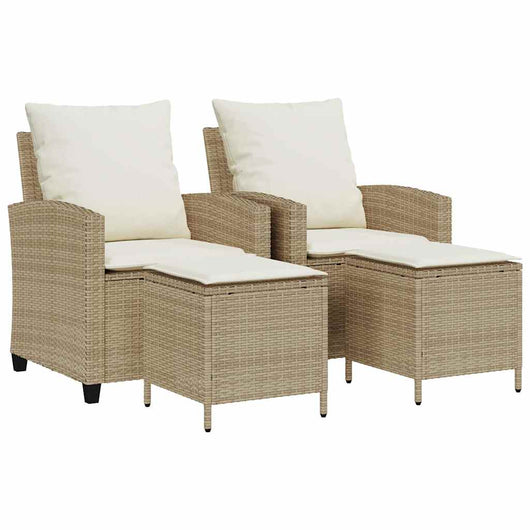 Set Divano da Giardino 4 pz con Cuscini-Sofa da Giardino-Divanetto da esterno Beige in Polyrattan 413109