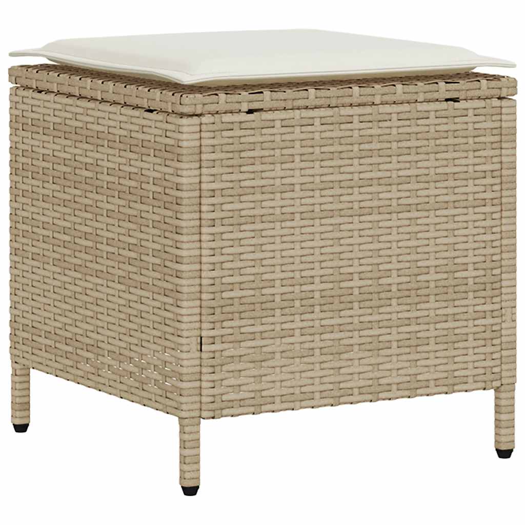Set Divano da Giardino 4 pz con Cuscini-Sofa da Giardino-Divanetto da esterno Beige in Polyrattan 413109