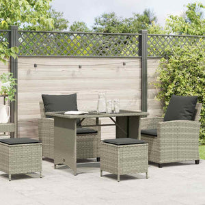 Set Divano da Giardino 4 pz con Cuscini-Sofa da Giardino-Divanetto da esterno Grigio Chiaro Polyrattan 924050