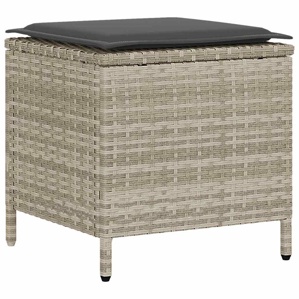 Set Divano da Giardino 4 pz con Cuscini-Sofa da Giardino-Divanetto da esterno Grigio Chiaro Polyrattan 924050