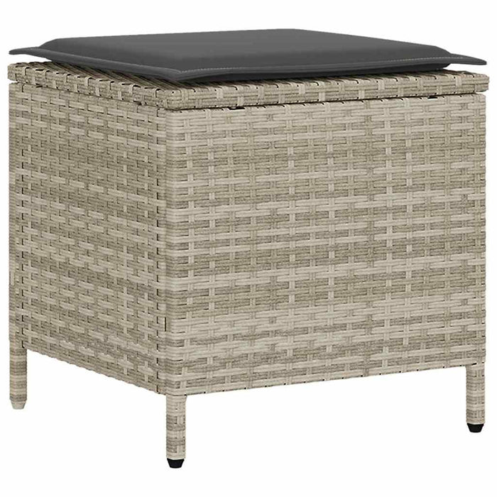 Set Divano da Giardino 4 pz con Cuscini-Sofa da Giardino-Divanetto da esterno Grigio Chiaro Polyrattan 924050