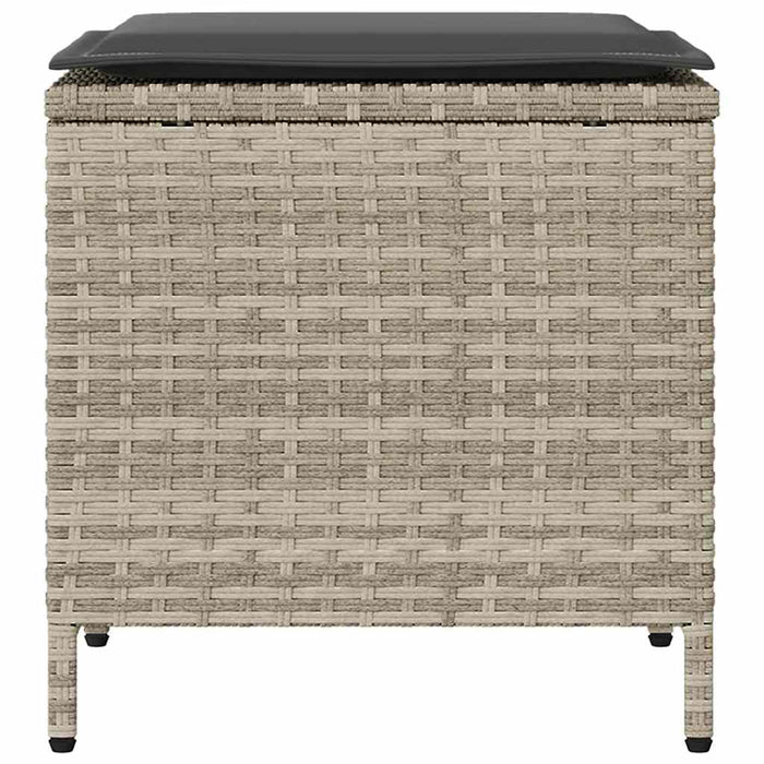 vidaXL Set Divano da Giardino 4pz con Cuscini Grigio Chiaro Polyrattan