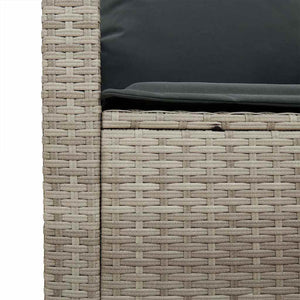 Set Divano da Giardino 4 pz con Cuscini-Sofa da Giardino-Divanetto da esterno Grigio Chiaro Polyrattan 924050