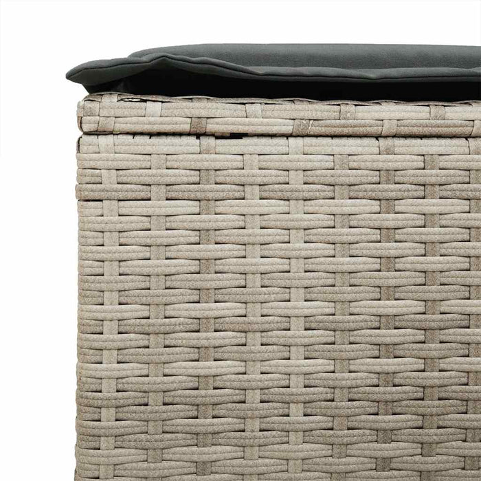 vidaXL Set Divano da Giardino 4pz con Cuscini Grigio Chiaro Polyrattan