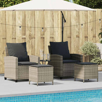 vidaXL Set Divano da Giardino 4pz con Cuscini Grigio Chiaro Polyrattan