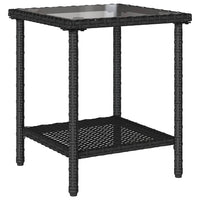 Divano da Giardino con Tavolo e Cuscini a L-Sofa da Giardino-Divano da esterno Nero in Polyrattan 490107