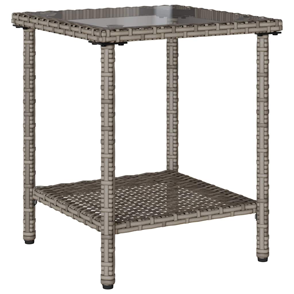 vidaXL Divano da Giardino con Tavolo e Cuscini a L Grigio Polyrattan