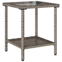 vidaXL Divano da Giardino con Tavolo e Cuscini a L Grigio Polyrattan