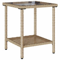 vidaXL Divano da Giardino con Tavolo e Cuscini a L Beige in Polyrattan
