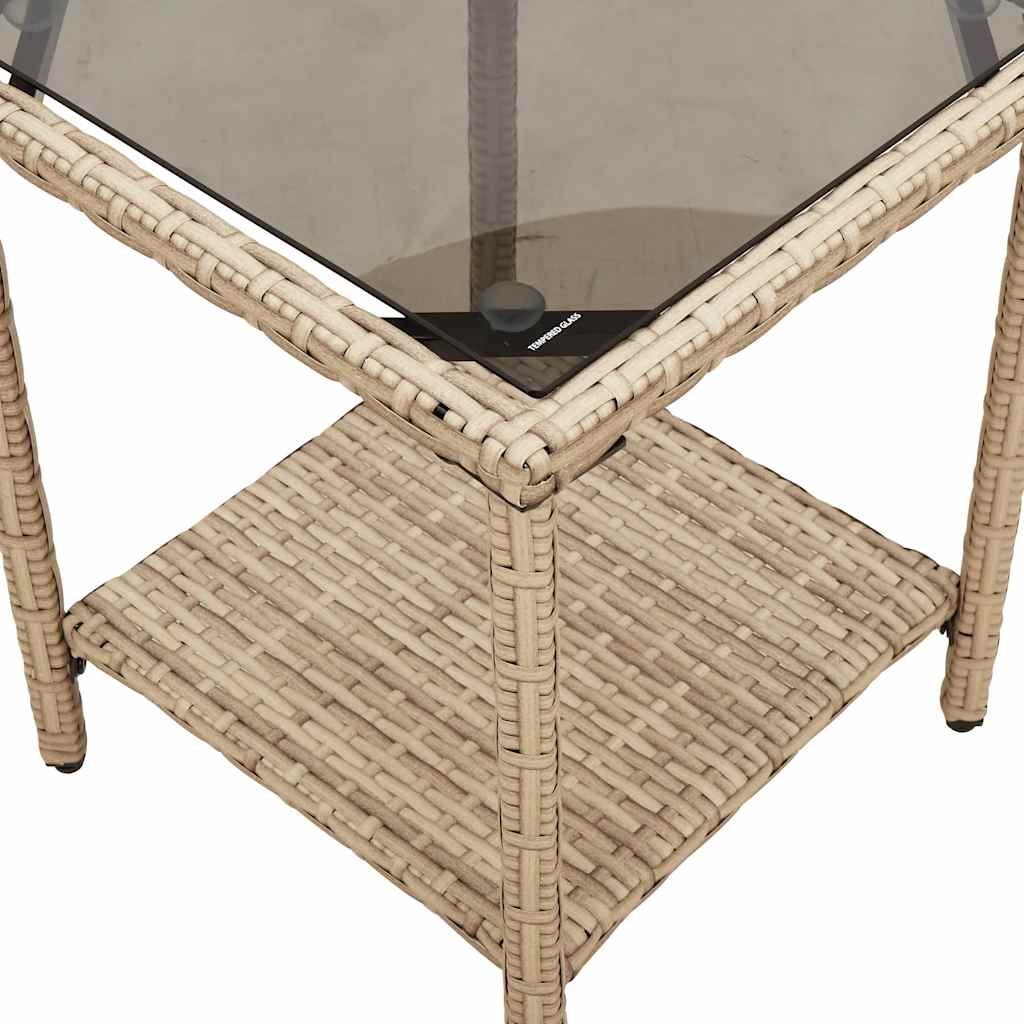 vidaXL Divano da Giardino con Tavolo e Cuscini a L Beige in Polyrattan