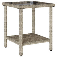 vidaXL Divano Giardino Tavolo e Cuscini a L Grigio Chiaro Polyrattan