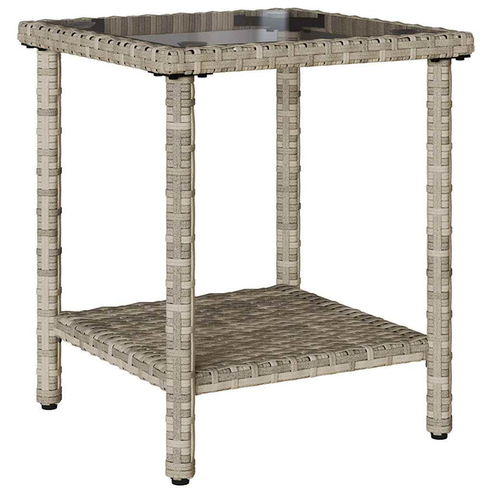 Divano Giardino Tavolo e Cuscini a L-Sofa da Giardino-Divanetto da esterno Grigio Chiaro Polyrattan 629436