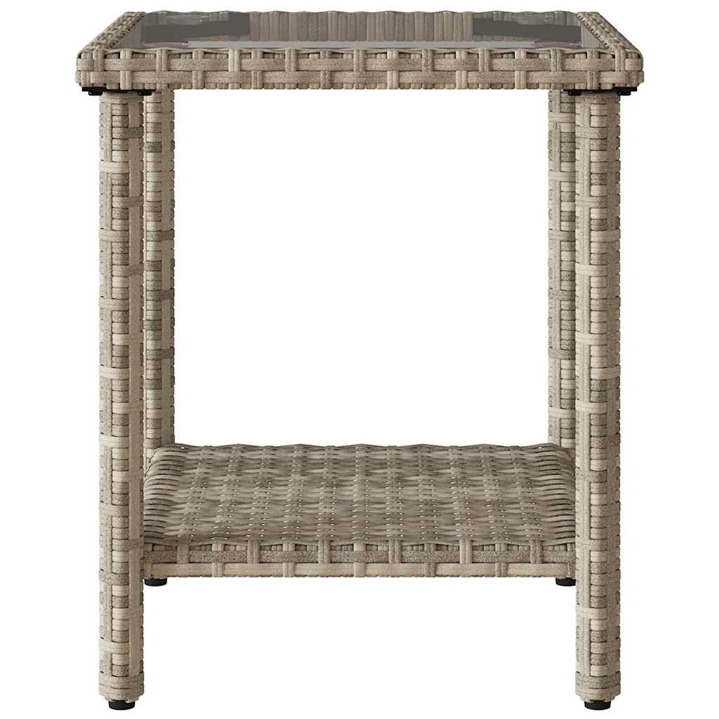 vidaXL Divano Giardino Tavolo e Cuscini a L Grigio Chiaro Polyrattan