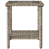 vidaXL Divano Giardino Tavolo e Cuscini a L Grigio Chiaro Polyrattan