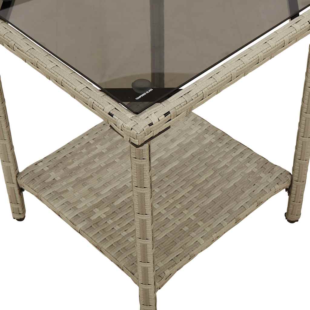 vidaXL Divano Giardino Tavolo e Cuscini a L Grigio Chiaro Polyrattan