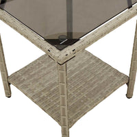 vidaXL Divano Giardino Tavolo e Cuscini a L Grigio Chiaro Polyrattan