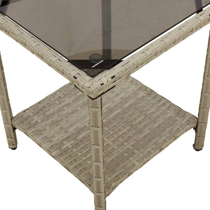 vidaXL Divano Giardino Tavolo e Cuscini a L Grigio Chiaro Polyrattan