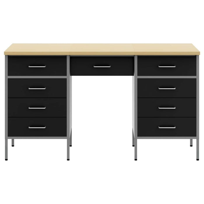 Mobile da lavoro con cassetto 3 pcs Nero 150 x 55 x 85 cm 3321376