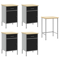 Mobile da lavoro 5 pcs Nero 255 x 55 x 85 cm Legno multistrato 3321392