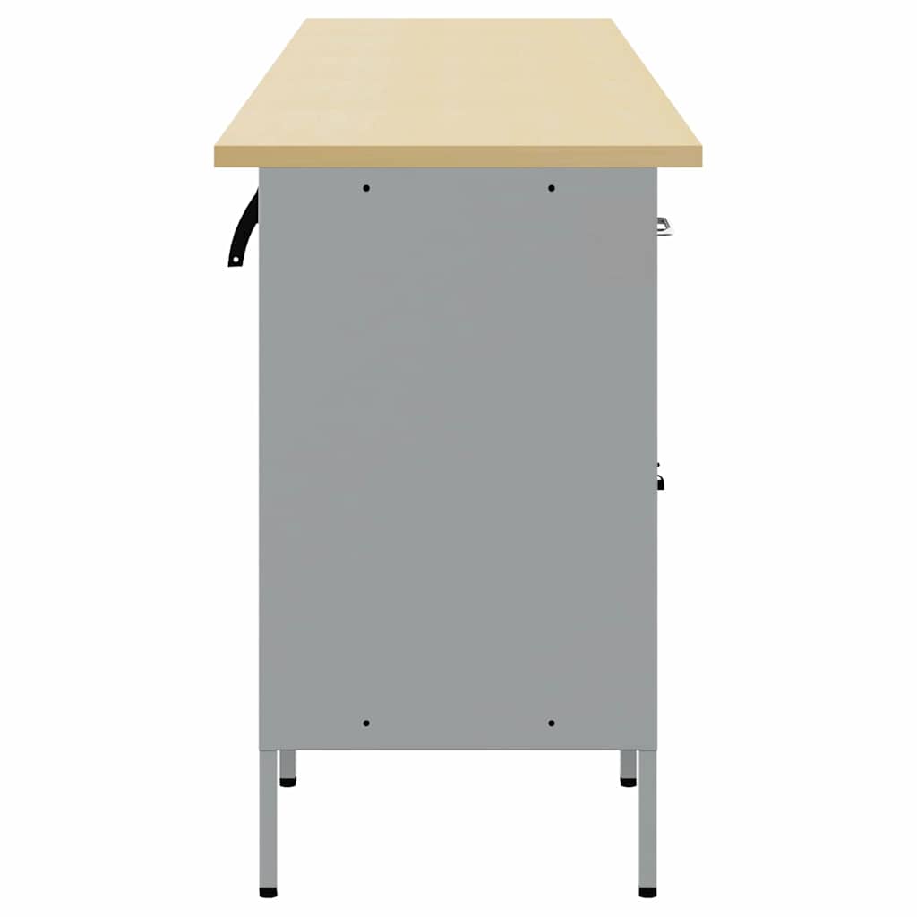 Mobile da lavoro 5 pcs Nero 255 x 55 x 85 cm Legno multistrato 3321392