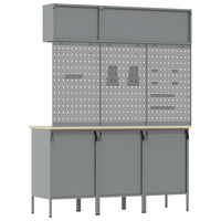 Banco da lavoro 8 pcs Rosso 150 x 55 x 200 cm Acciaio 3321433